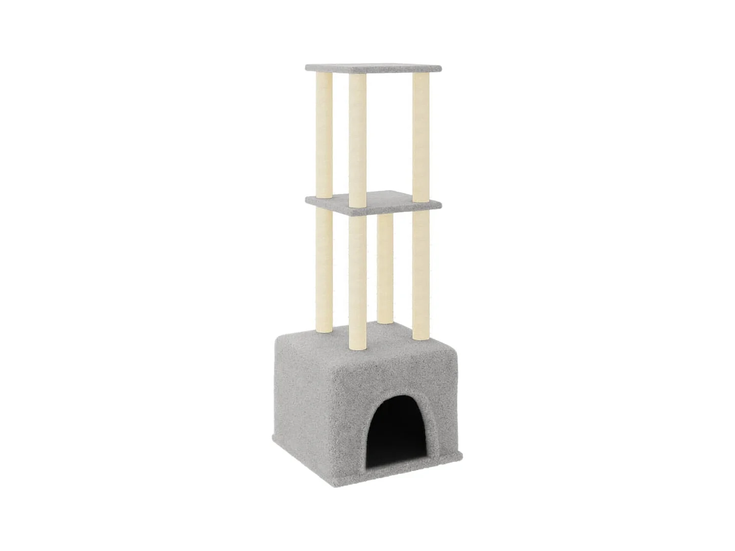 Hemiksem  Kattenmeubel met sisal krabpalen 133,5 cm lichtgrijs
