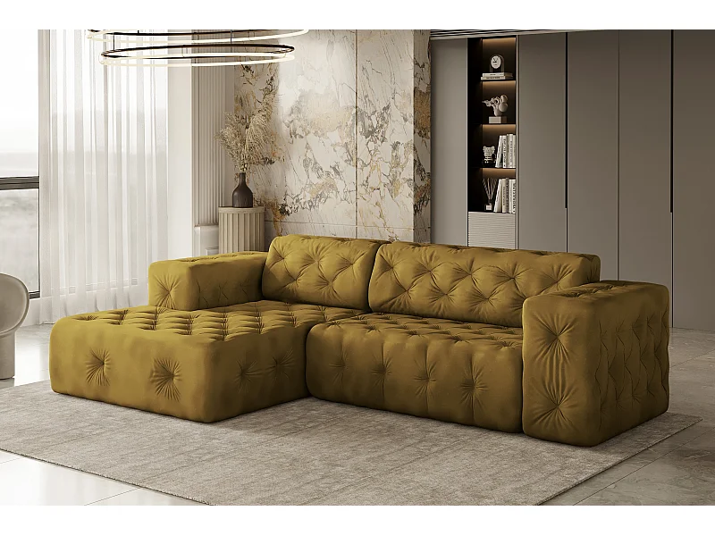 Ecksofa LUX L-Form, Stoff Whisper, Golden, Links