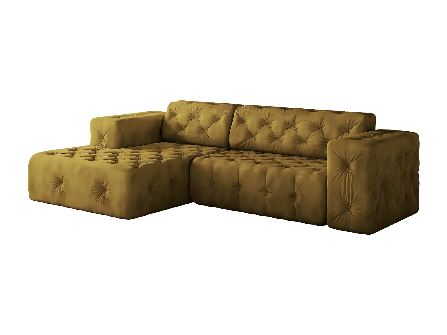 Ecksofa LUX L-Form, Stoff Whisper, Golden, Links