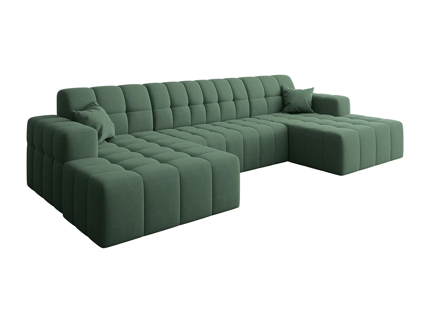 Ecksofa NIMES U-Form, Stoff Portland, Grün