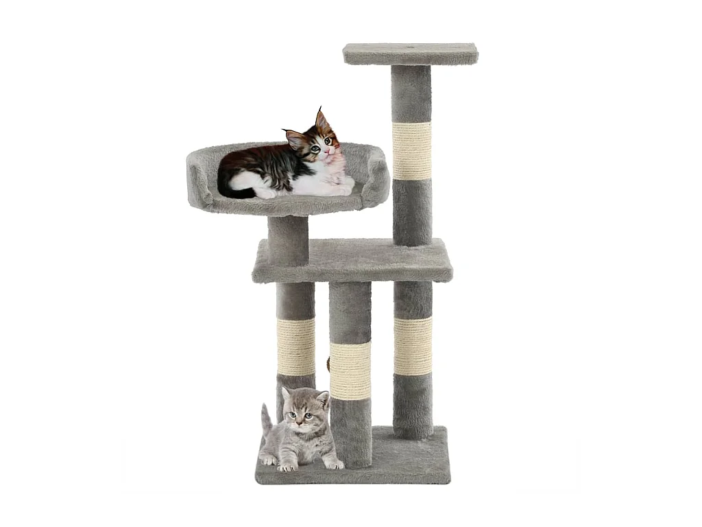 Sebastiano  Arbre à chat avec griffoirs en sisal 65 cm Gris