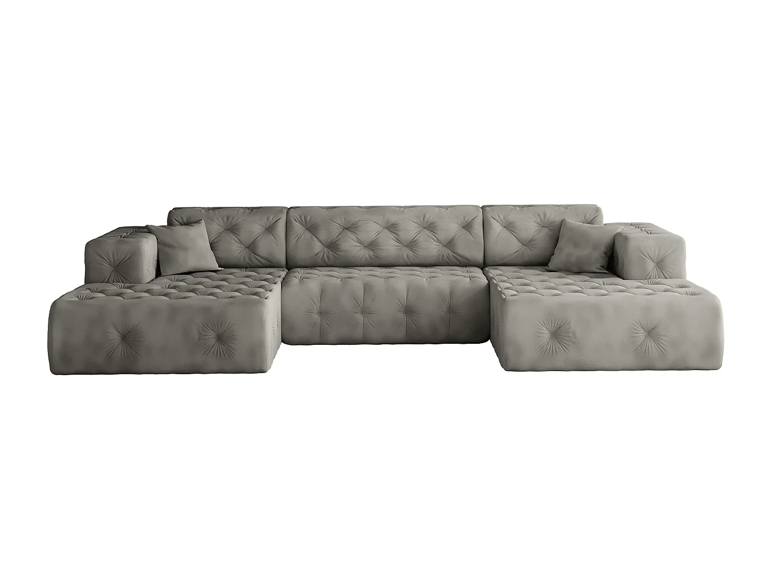 Ecksofa LUX U-Form, Stoff Whisper, Silber