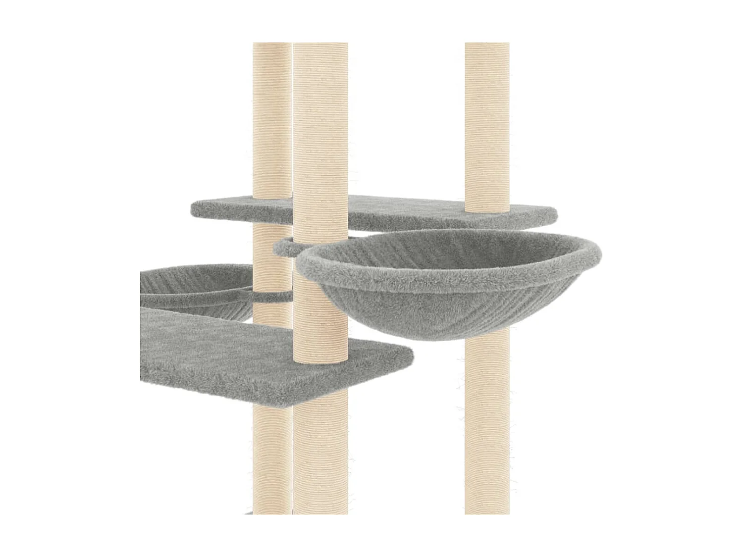 Caithlyn  Arbre à chat avec griffoirs en sisal gris clair 133 cm