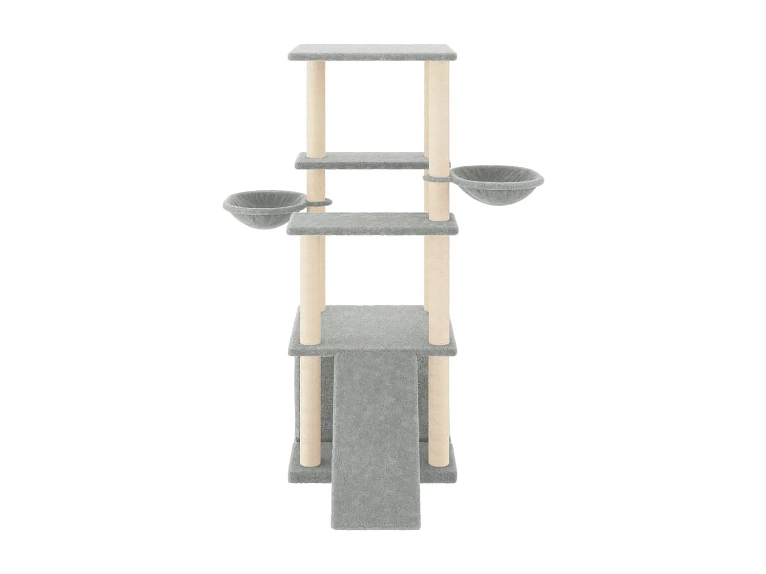 Caithlyn  Arbre à chat avec griffoirs en sisal gris clair 133 cm