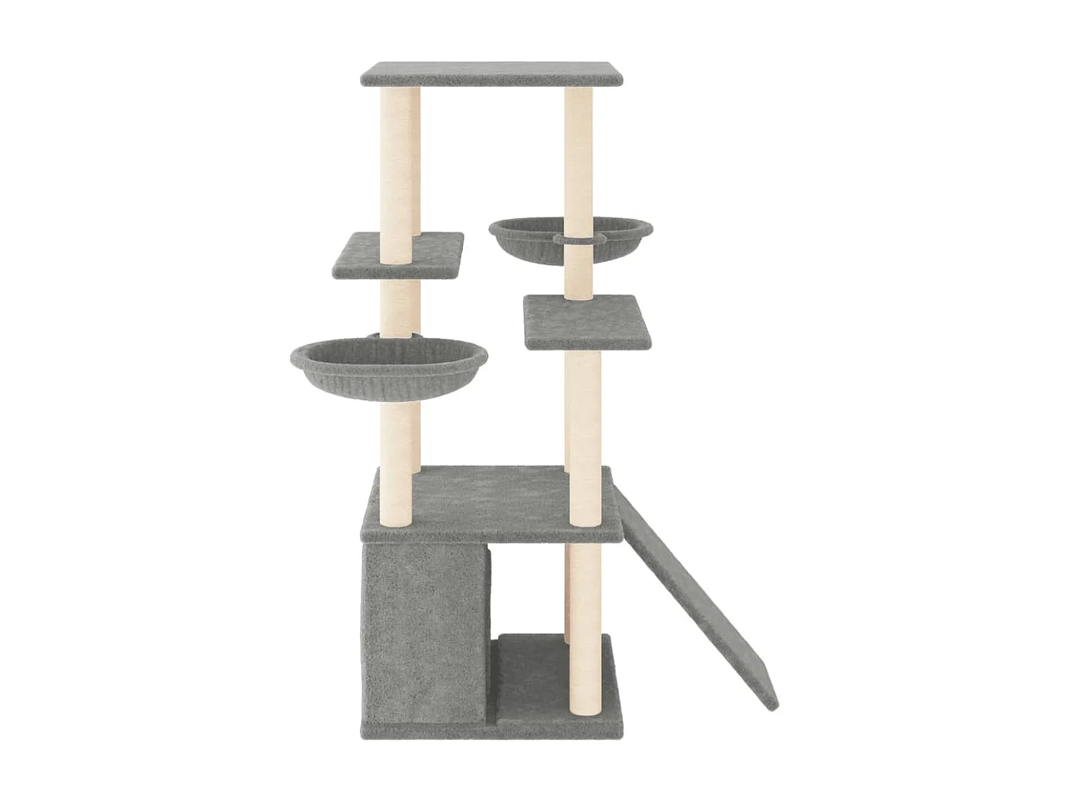 Caithlyn  Arbre à chat avec griffoirs en sisal gris clair 133 cm