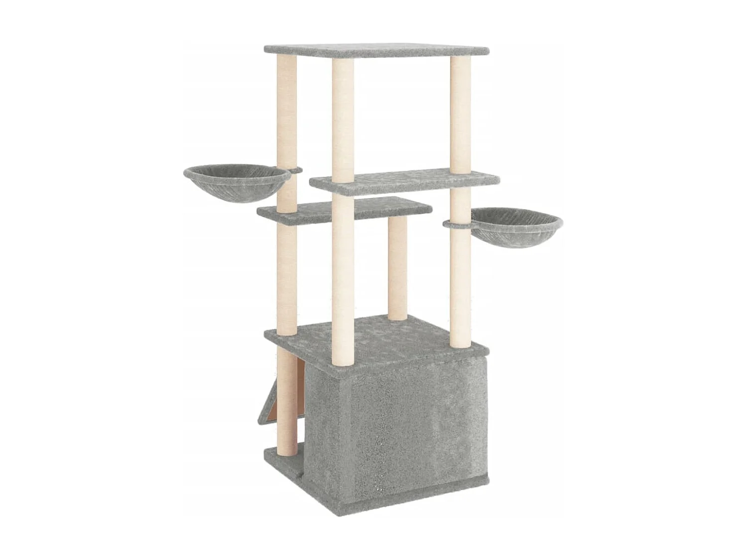 Caithlyn  Arbre à chat avec griffoirs en sisal gris clair 133 cm