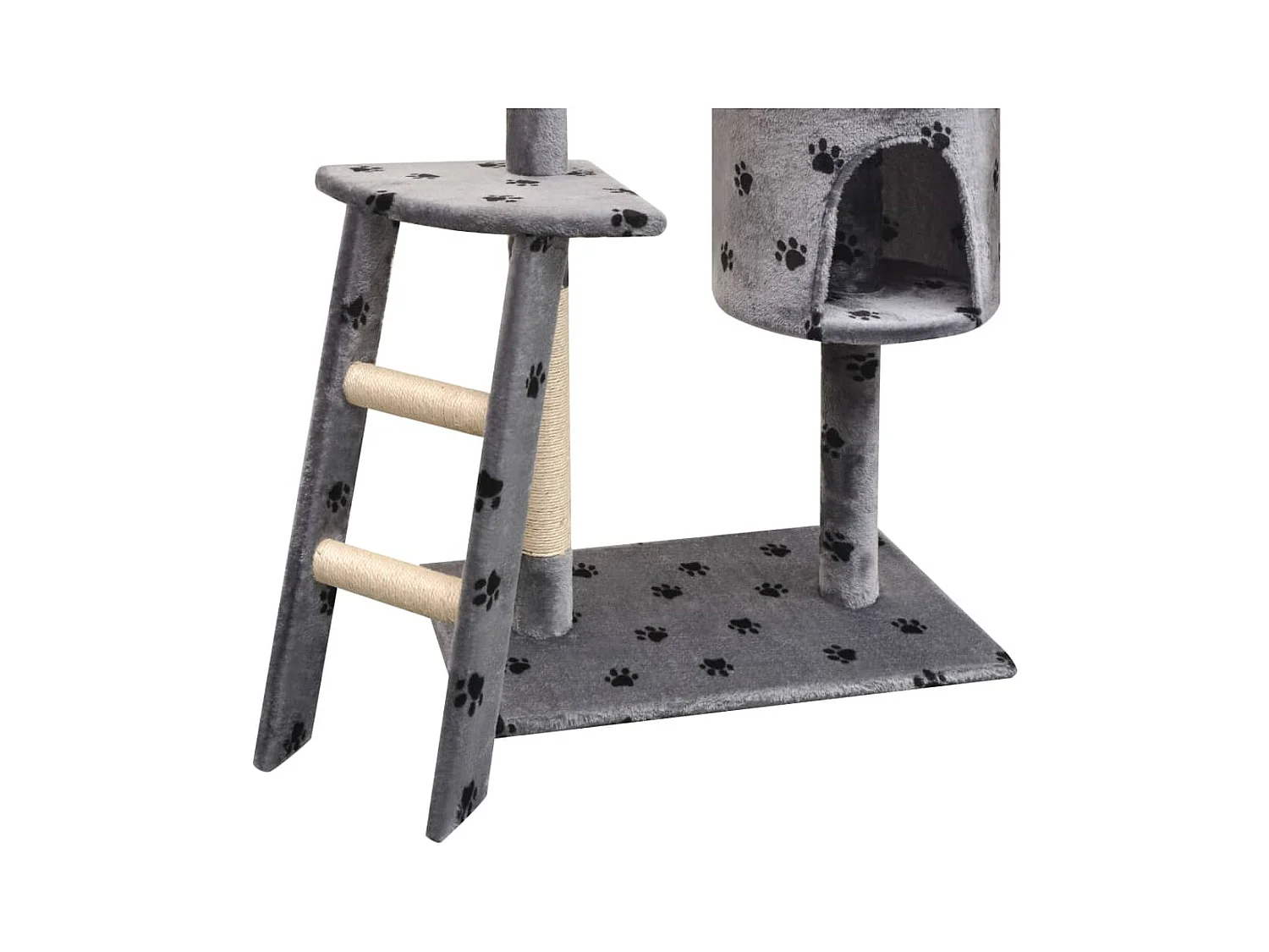 Bellmead  Arbre à chat et griffoir Sisal 150 cm Empreintes de pattes Gris