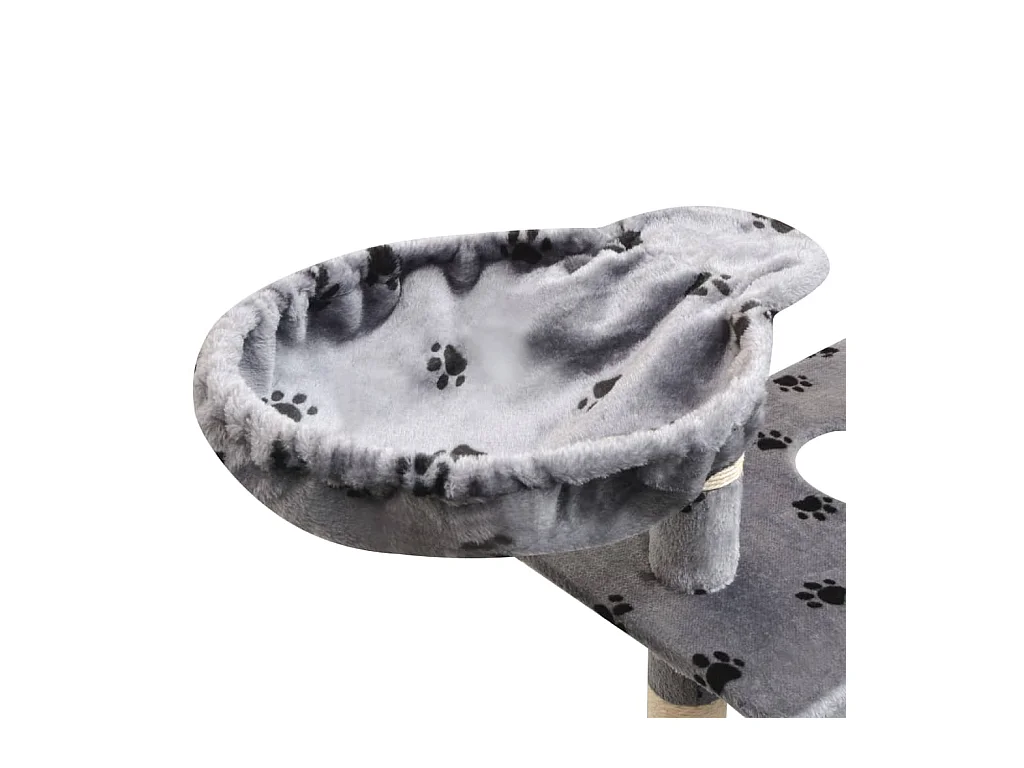 Bellmead  Arbre à chat et griffoir Sisal 150 cm Empreintes de pattes Gris