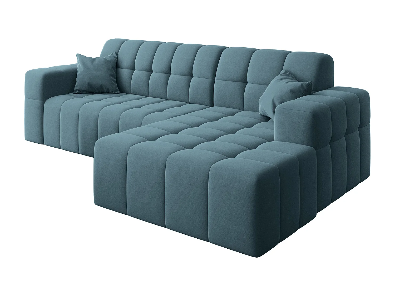 Ecksofa NIMES L-Form, Stoff Portland, Blau, Rechts