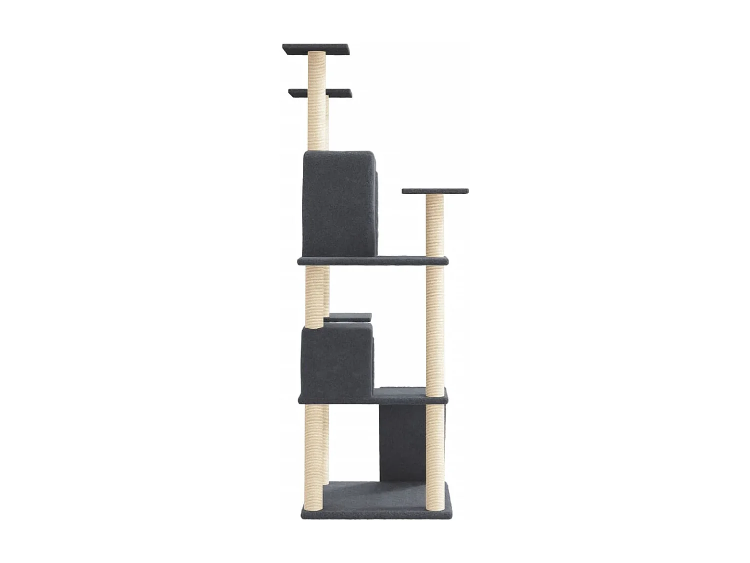 Hemet  Arbre à chat avec griffoirs en sisal Gris foncé 153 cm