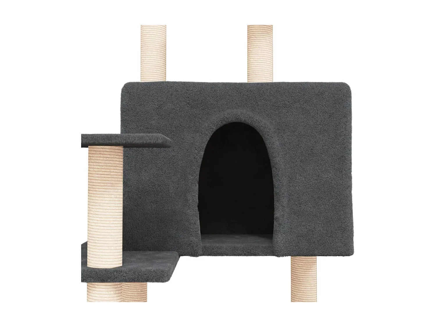 Hemet  Arbre à chat avec griffoirs en sisal Gris foncé 153 cm