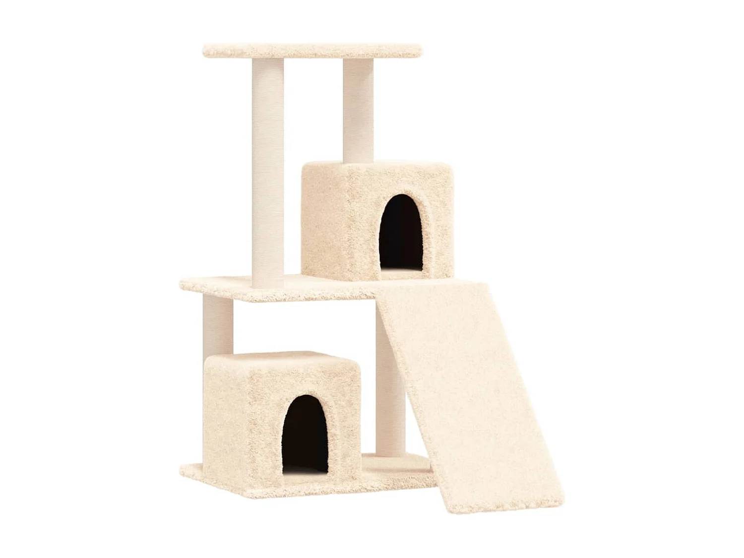 Francesco Giacomo  Arbre à chat avec griffoirs en sisal Crème 82 cm