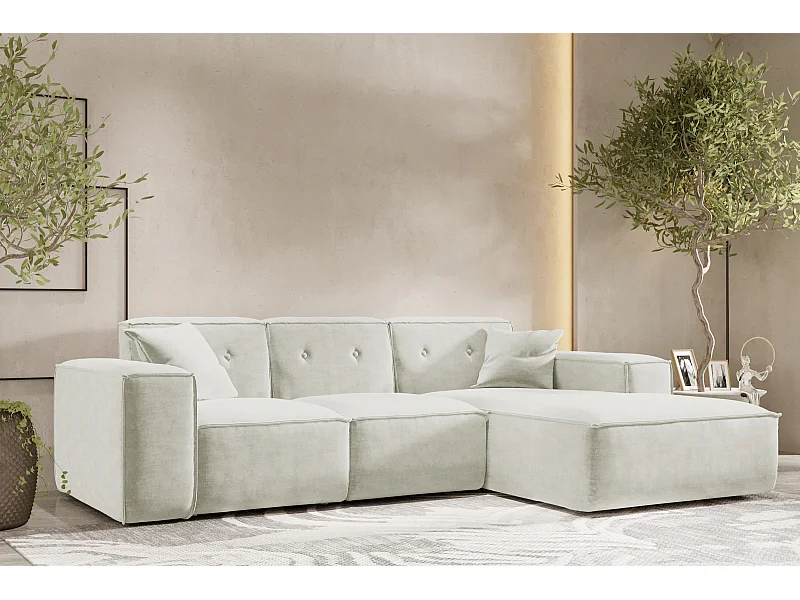 PULA L-vormige hoekbank, stof Perfect Harmony, beige, rechts