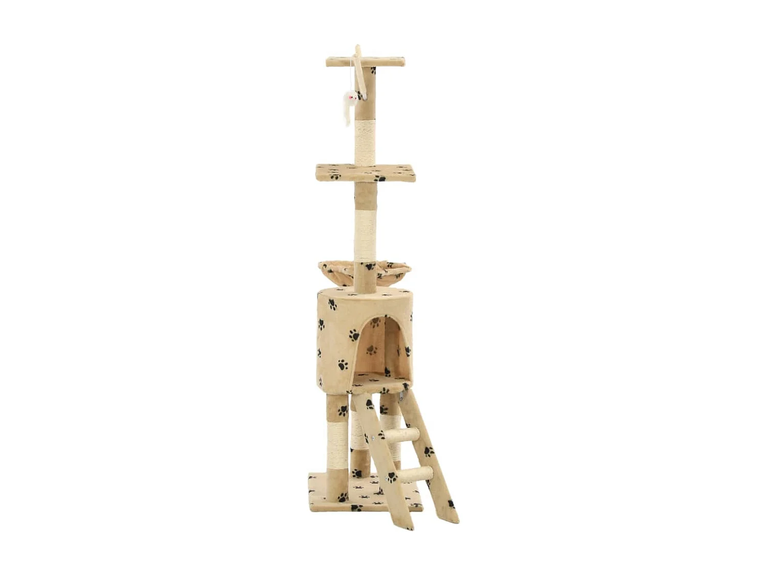 Nohr  Arbre à chat avec griffoir en sisal 138cm Beige Motif de pattes