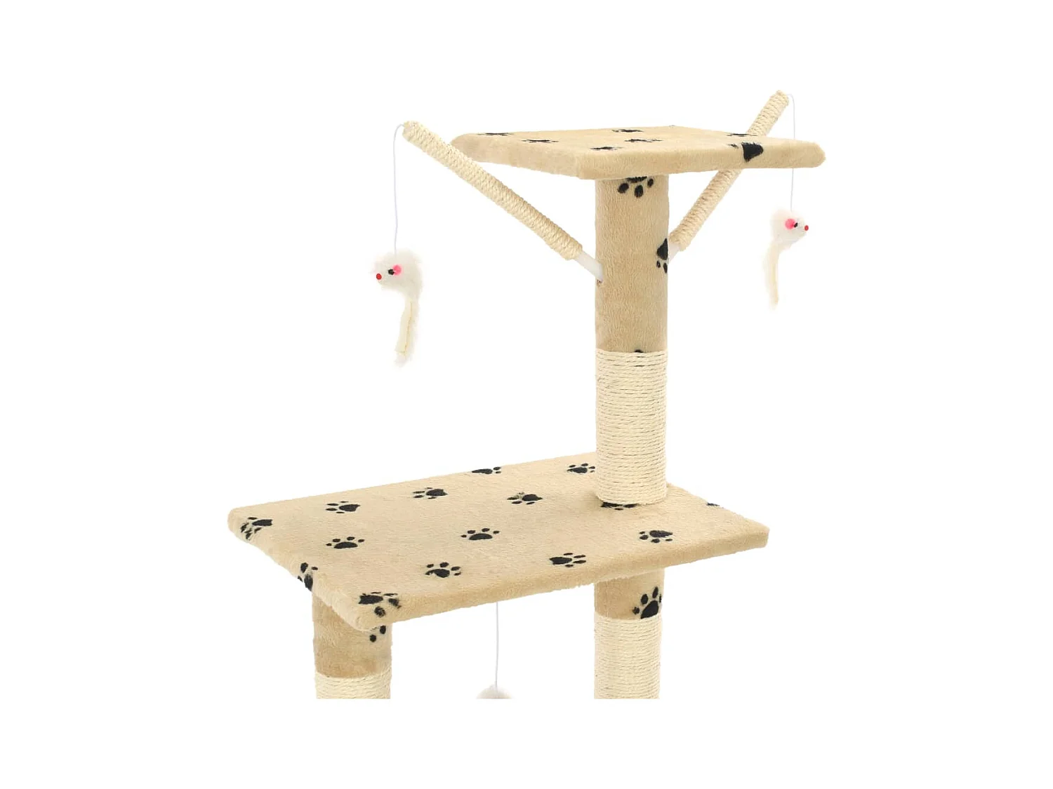 Nohr  Arbre à chat avec griffoir en sisal 138cm Beige Motif de pattes