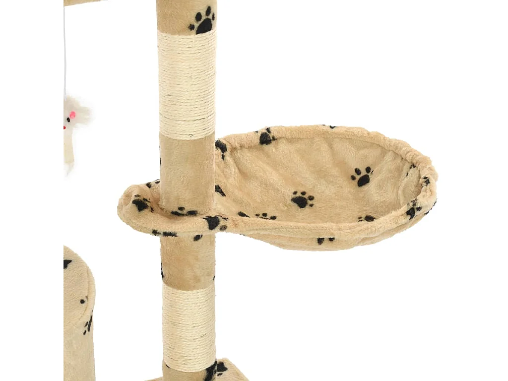 Nohr  Arbre à chat avec griffoir en sisal 138cm Beige Motif de pattes