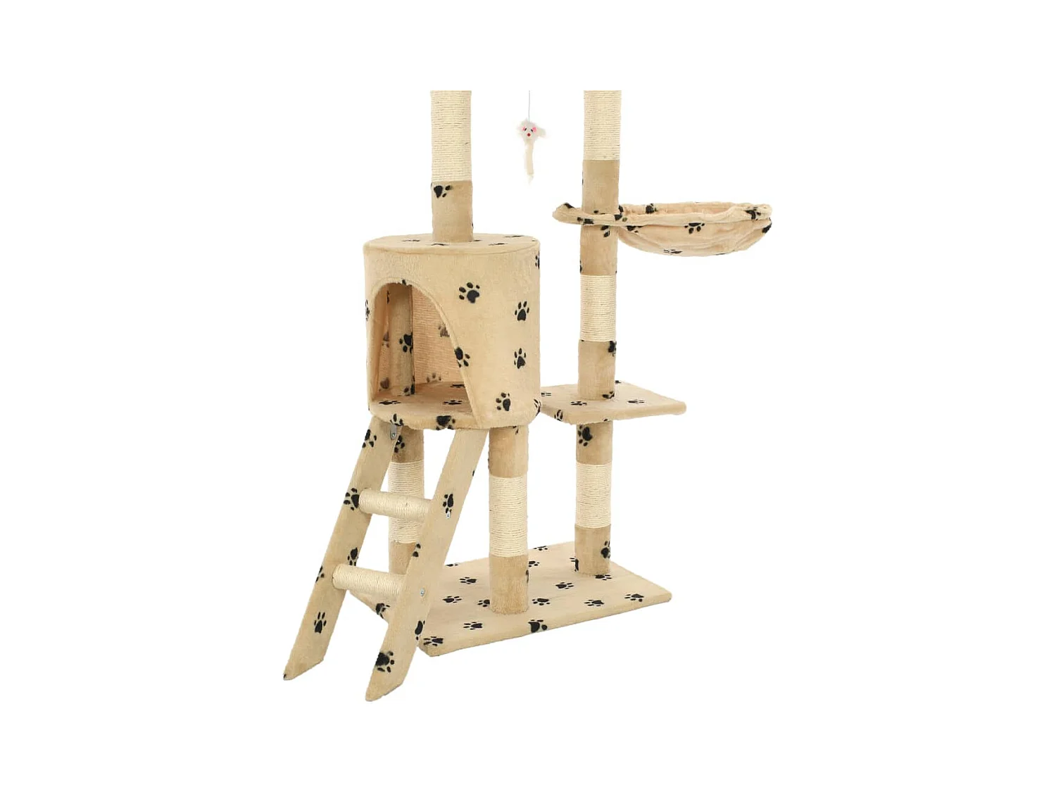 Nohr  Arbre à chat avec griffoir en sisal 138cm Beige Motif de pattes