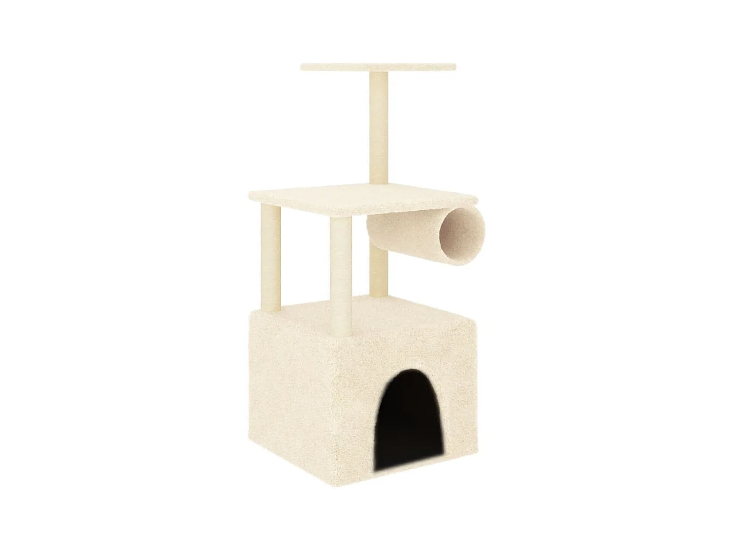 Tromsø  Arbre à chat avec griffoirs en sisal crème 109,5 cm