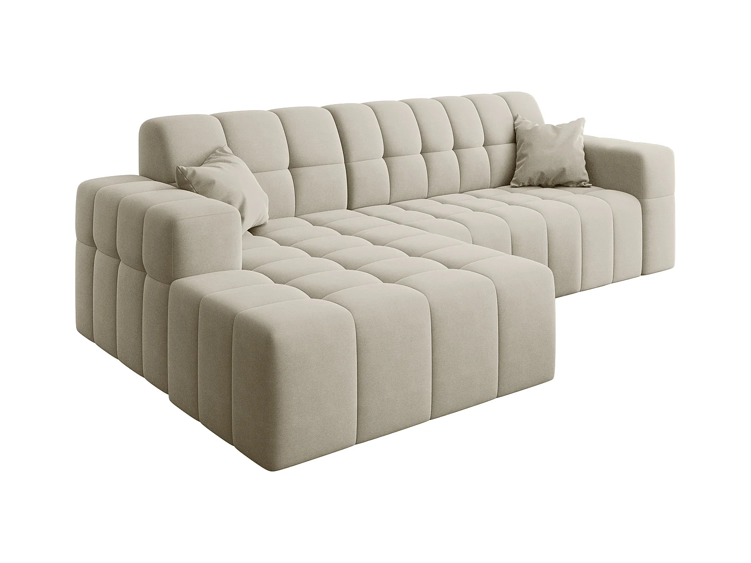 Ecksofa NIMES L-Form, Stoff Portland, Ecru, Links