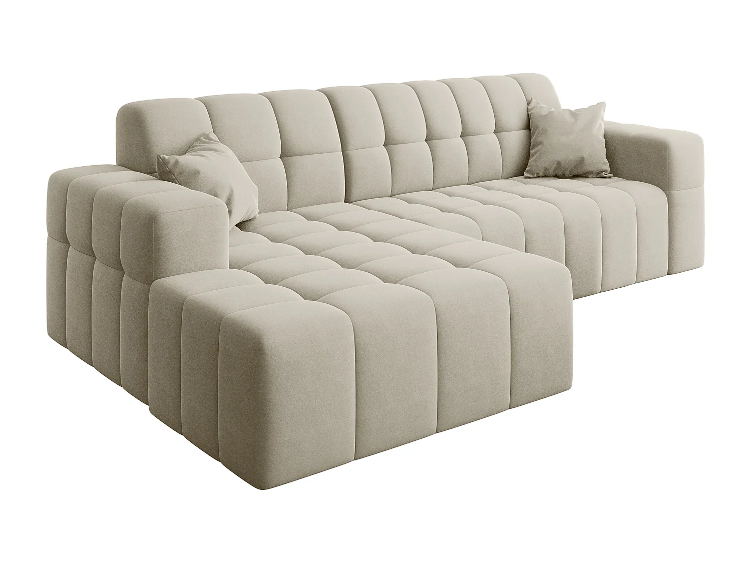 Ecksofa NIMES L-Form, Stoff Portland, Ecru, Links