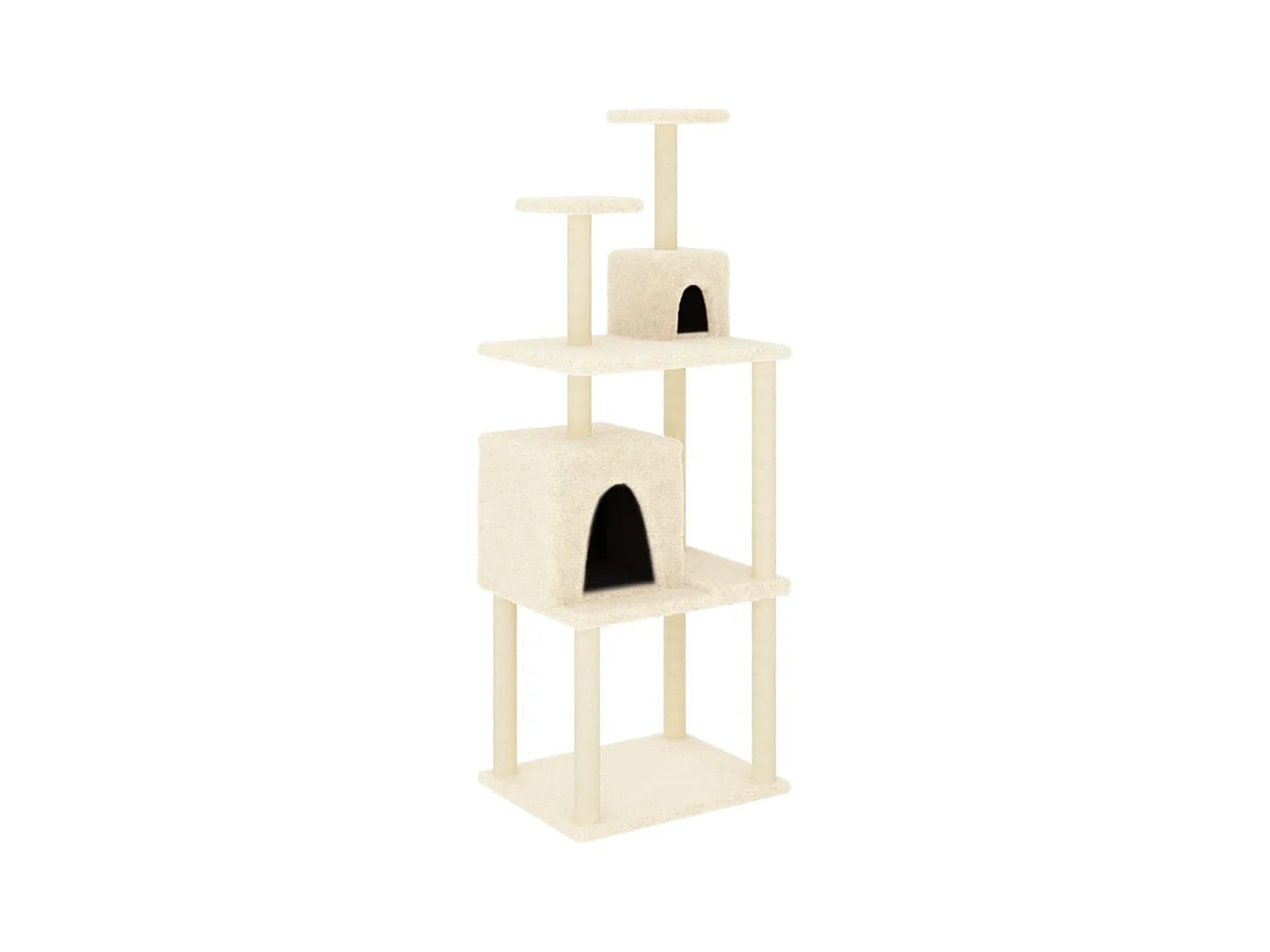Bekk  Rascador para gatos con postes de sisal color crema 167 cm