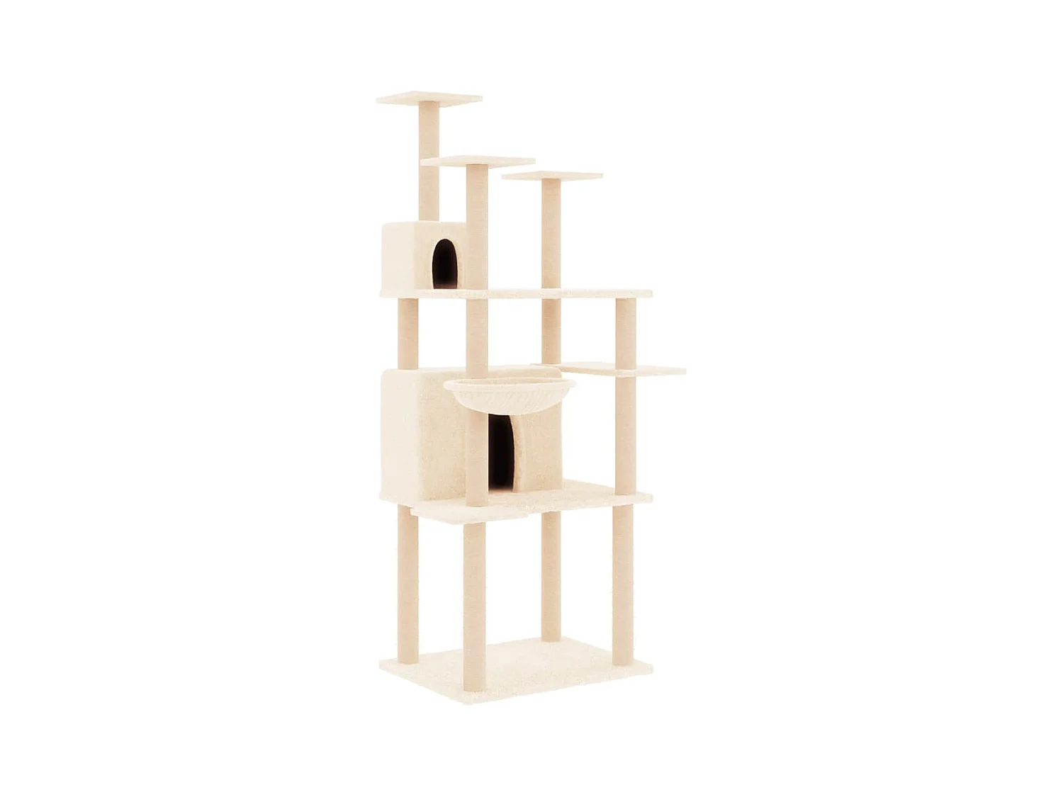 Sindar  Arbre à chat avec griffoirs en sisal Crème 166 cm