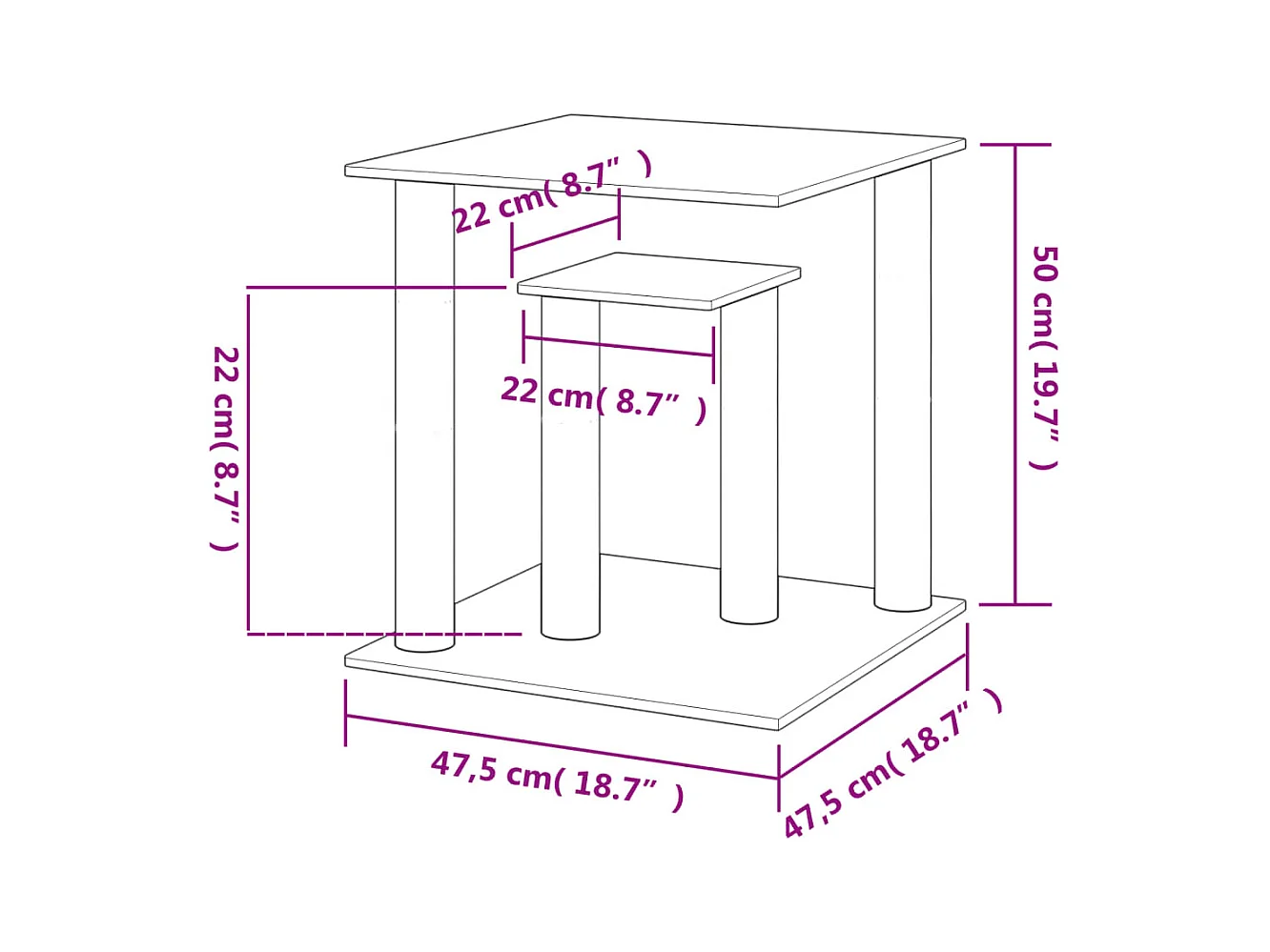 Lucien-Paul-Francis  Arbres à chat avec plates-formes gris foncé 50 cm