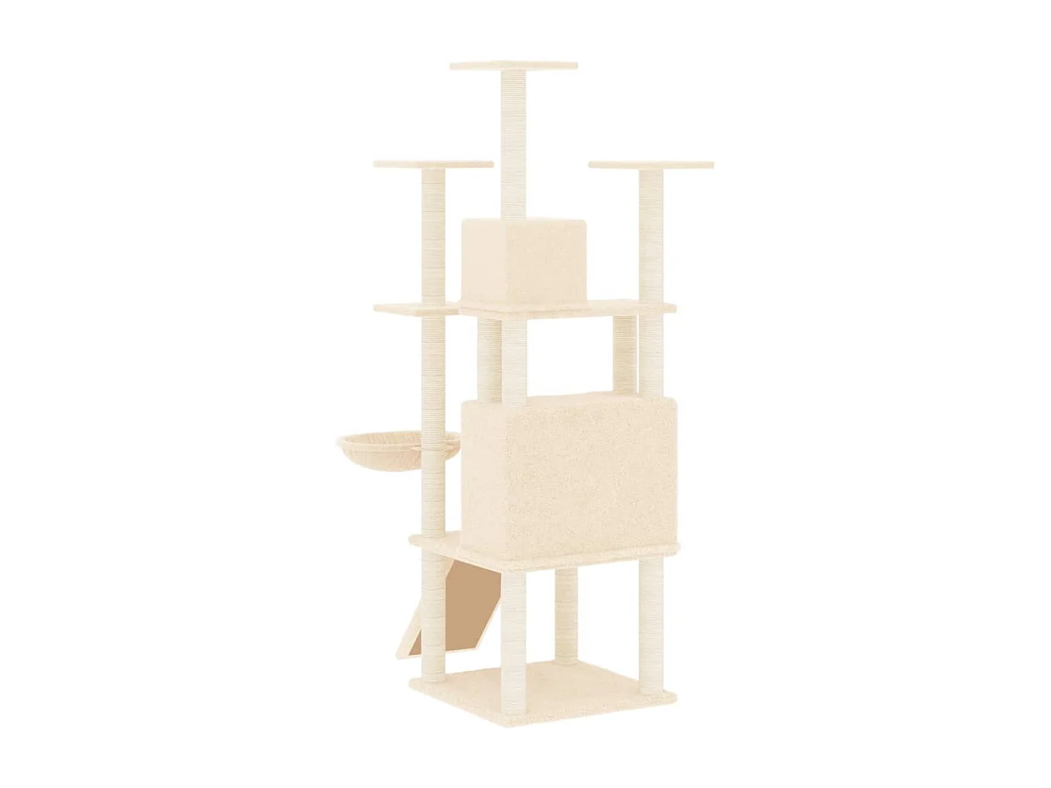 Coeur d'Alene  Rascador para gatos con postes de sisal crema 154 cm