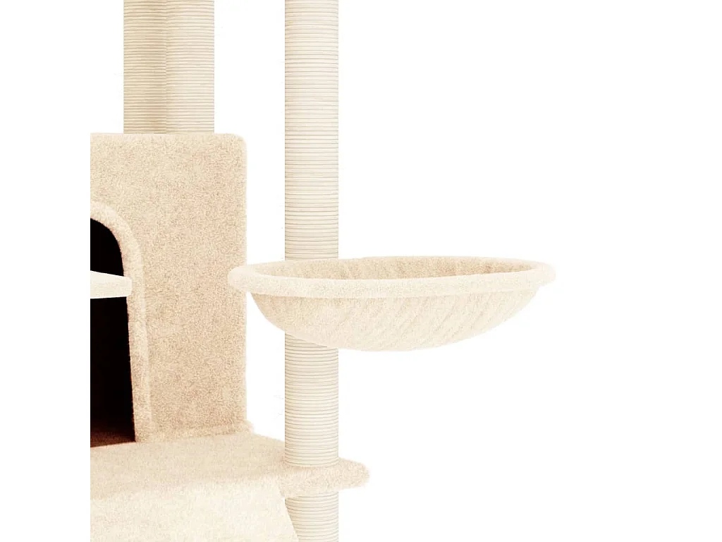 Coeur d'Alene  Rascador para gatos con postes de sisal crema 154 cm