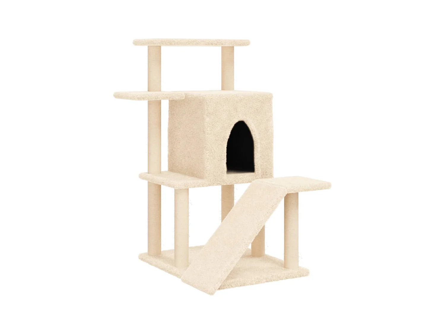 Mathis-Paul  Rascador para gatos con postes de sisal color crema 97 cm