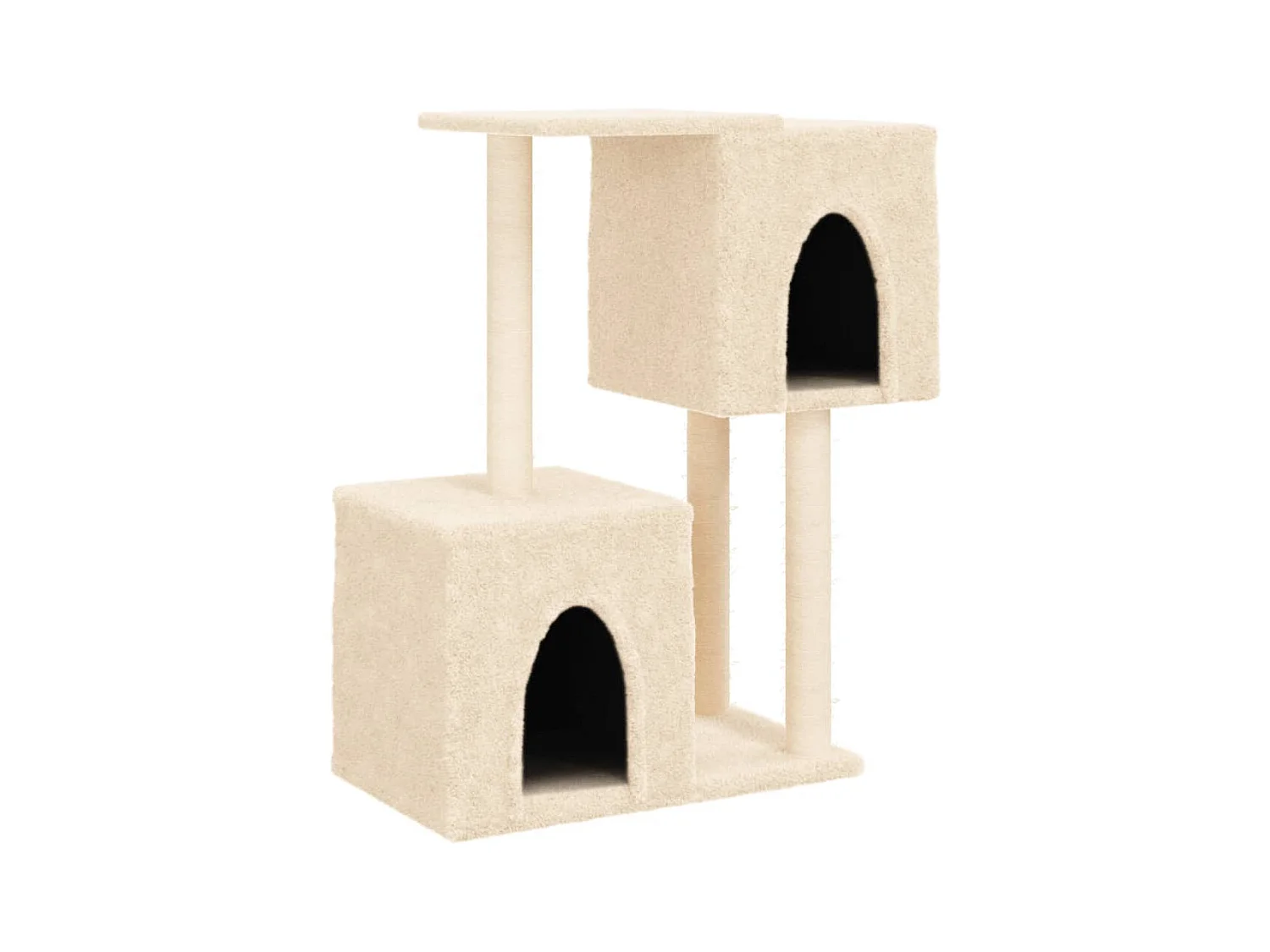 Leanna  Rascador para gatos con postes de sisal color crema 86 cm