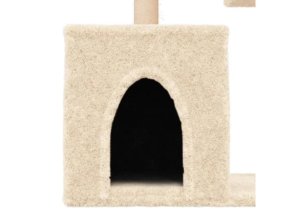 Leanna  Arbre à chat avec griffoirs en sisal Crème 86 cm