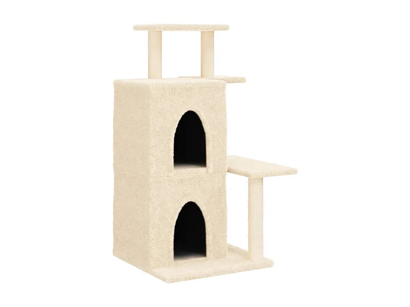 Torkel  Arbre à chat avec griffoirs en sisal crème 97 cm