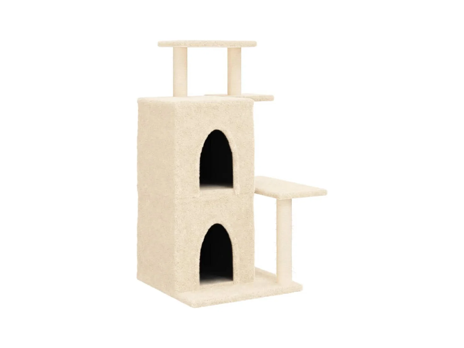 Torkel  Rascador para gatos con postes de sisal color crema 97 cm