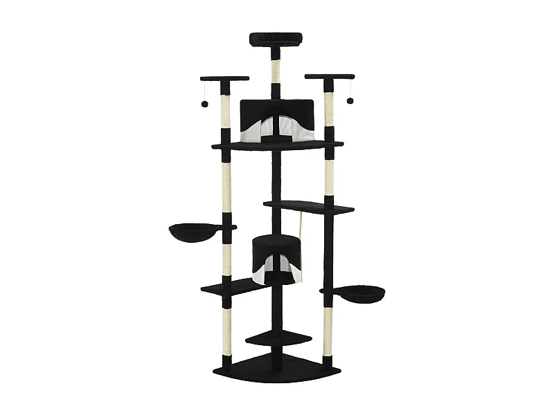 Junction City  Rascador para gatos con poste de sisal negro y blanco 203 cm