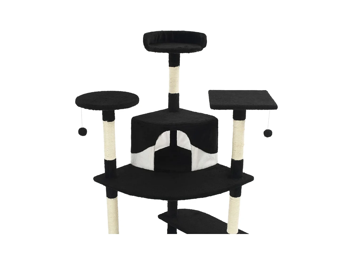 Junction City  Arbre à chat avec griffoirs en sisal 203 cm noir et blanc