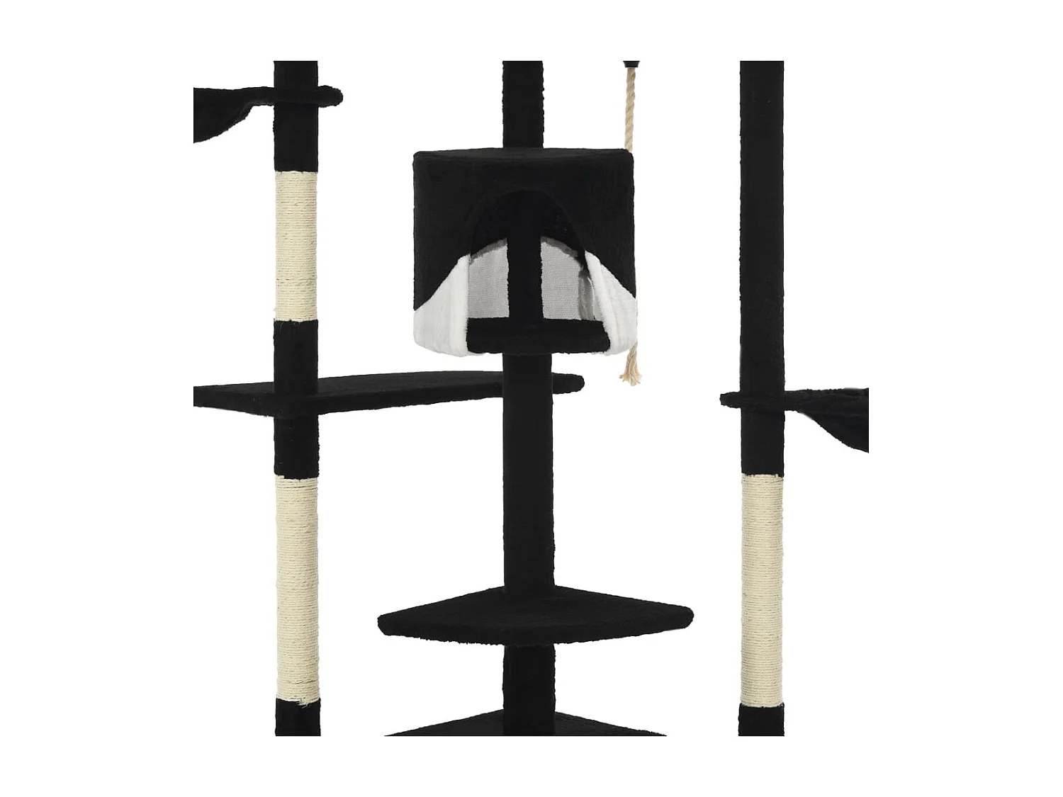 Junction City  Kattenkrabpaal met sisal krabpalen 203 cm zwart en wit