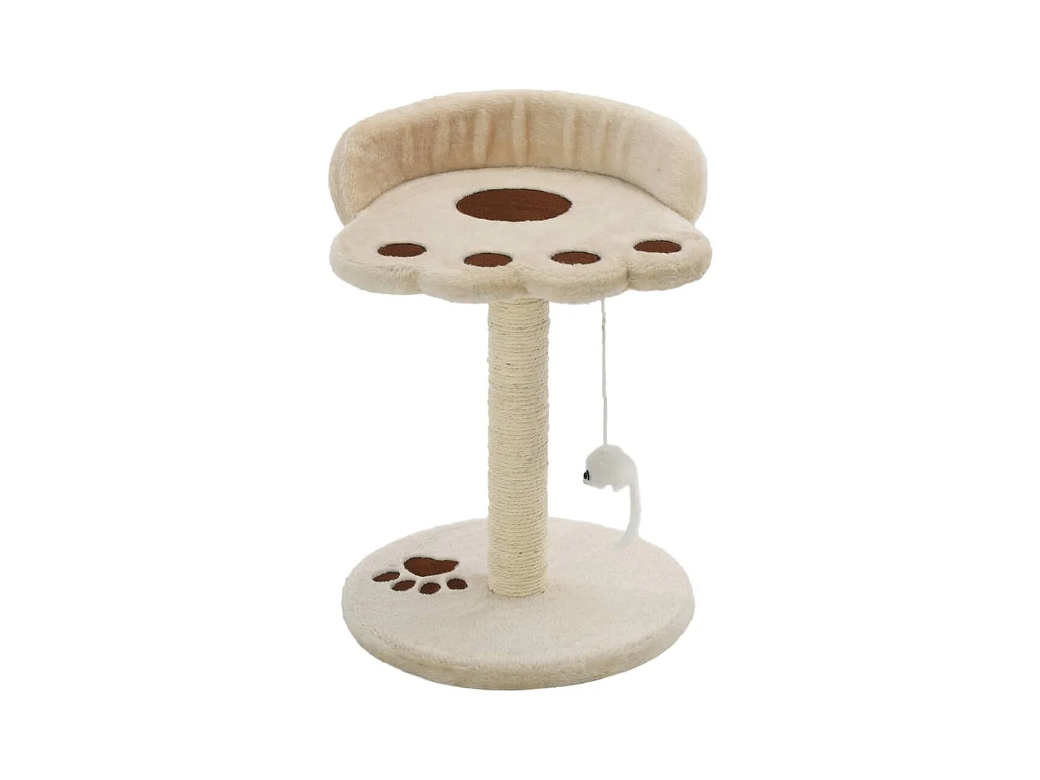 Runi  Arbre à chat avec griffoir en sisal 40 cm Beige et Marron
