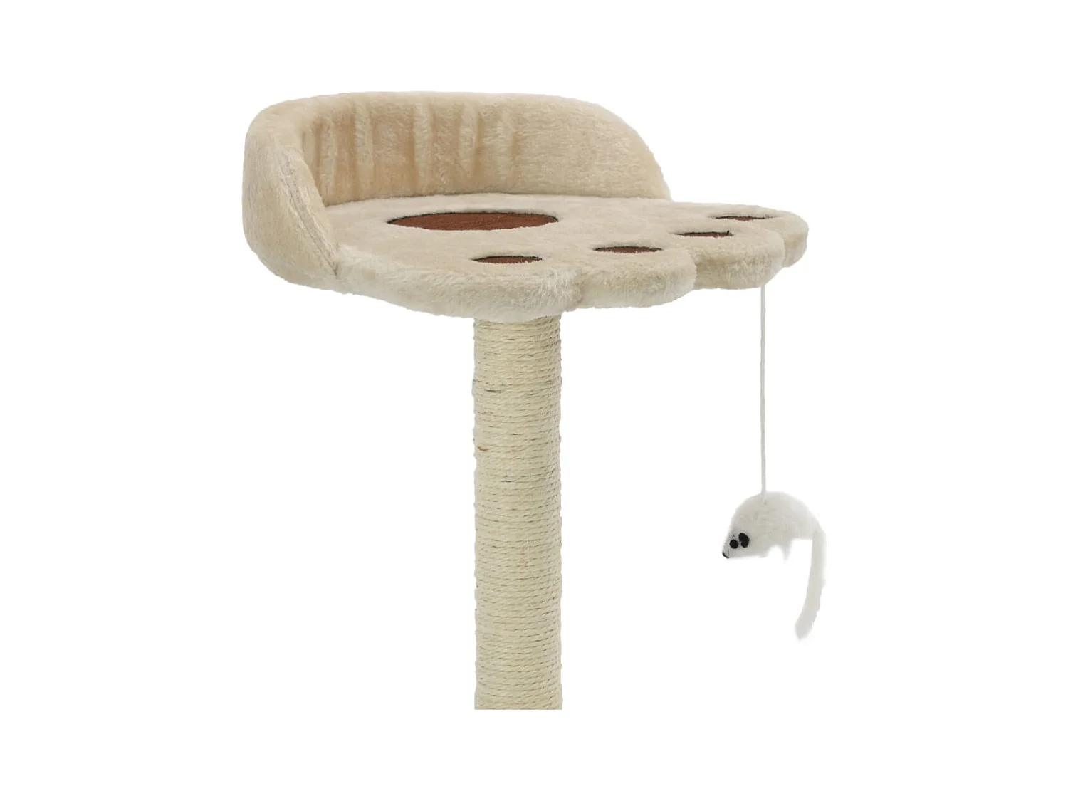 Runi  Arbre à chat avec griffoir en sisal 40 cm Beige et Marron