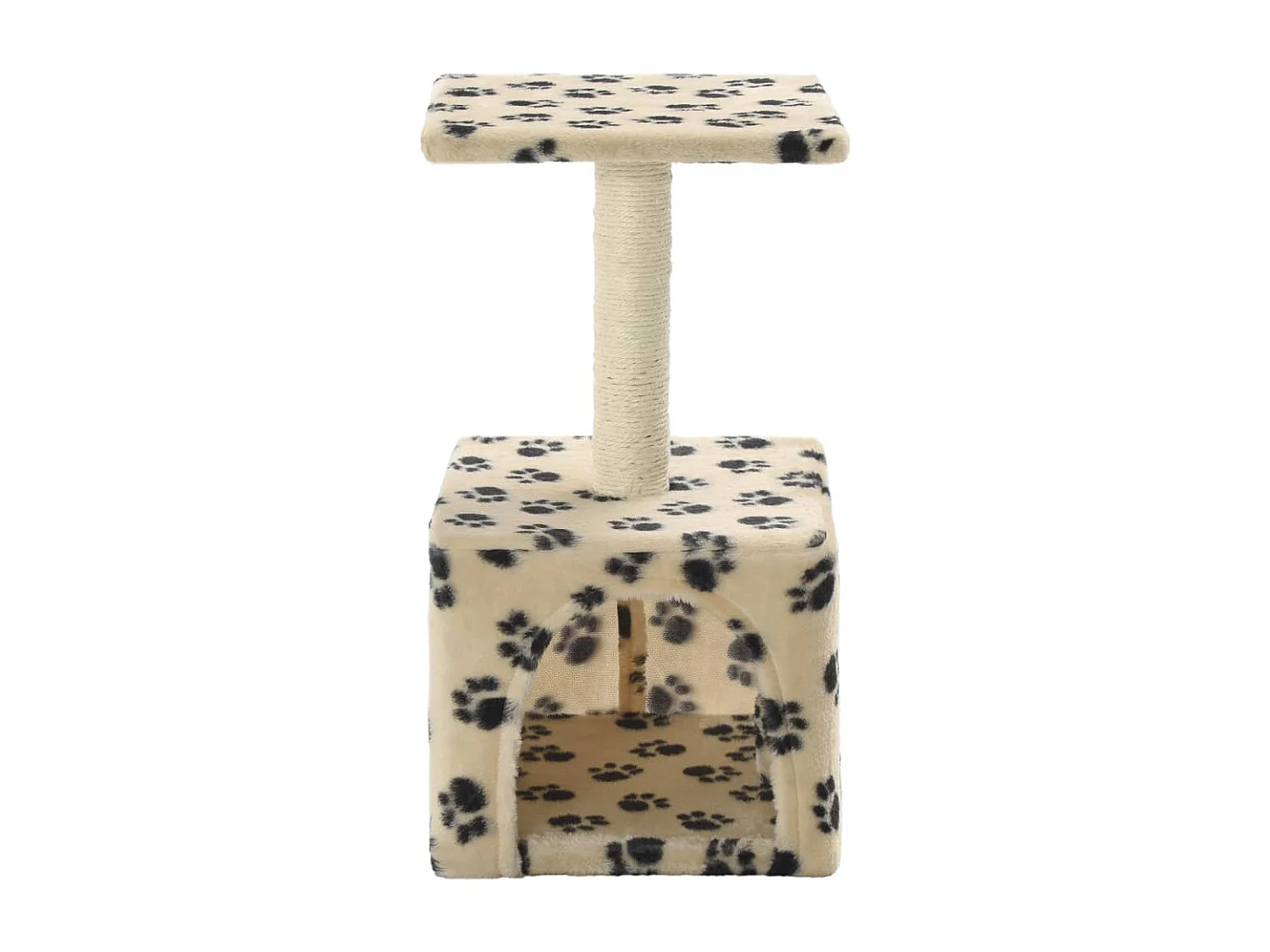 Sara Teresa  Arbre à chat avec griffoirs en sisal 55 cm Beige Motif de pattes