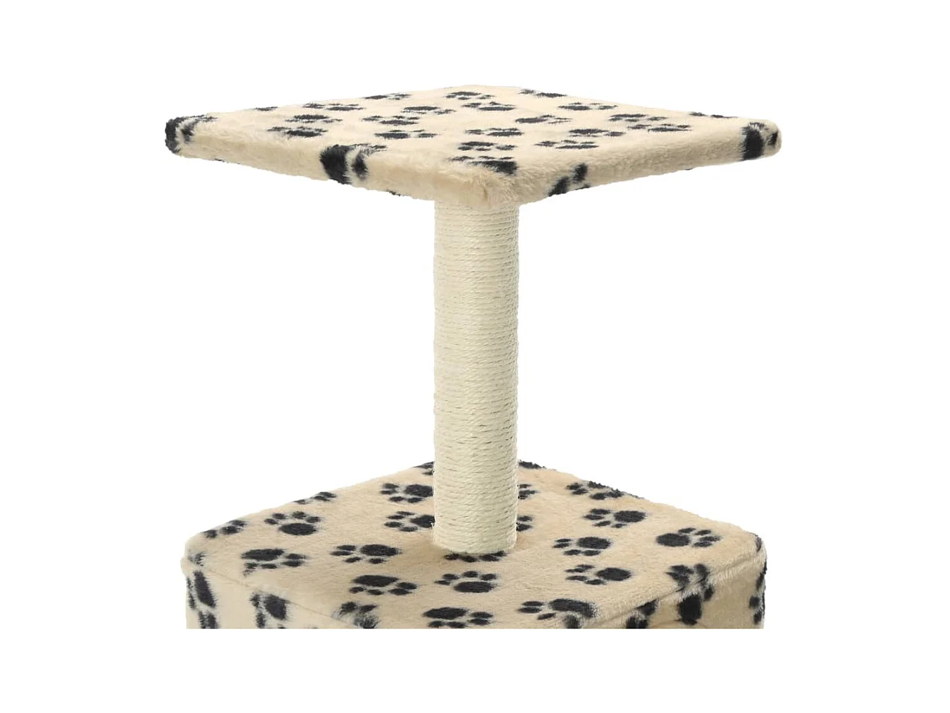 Sara Teresa  Arbre à chat avec griffoirs en sisal 55 cm Beige Motif de pattes