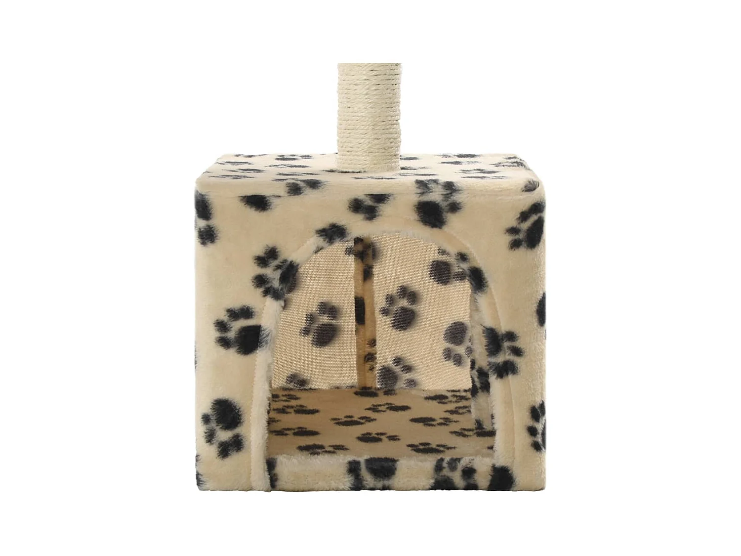 Sara Teresa  Arbre à chat avec griffoirs en sisal 55 cm Beige Motif de pattes