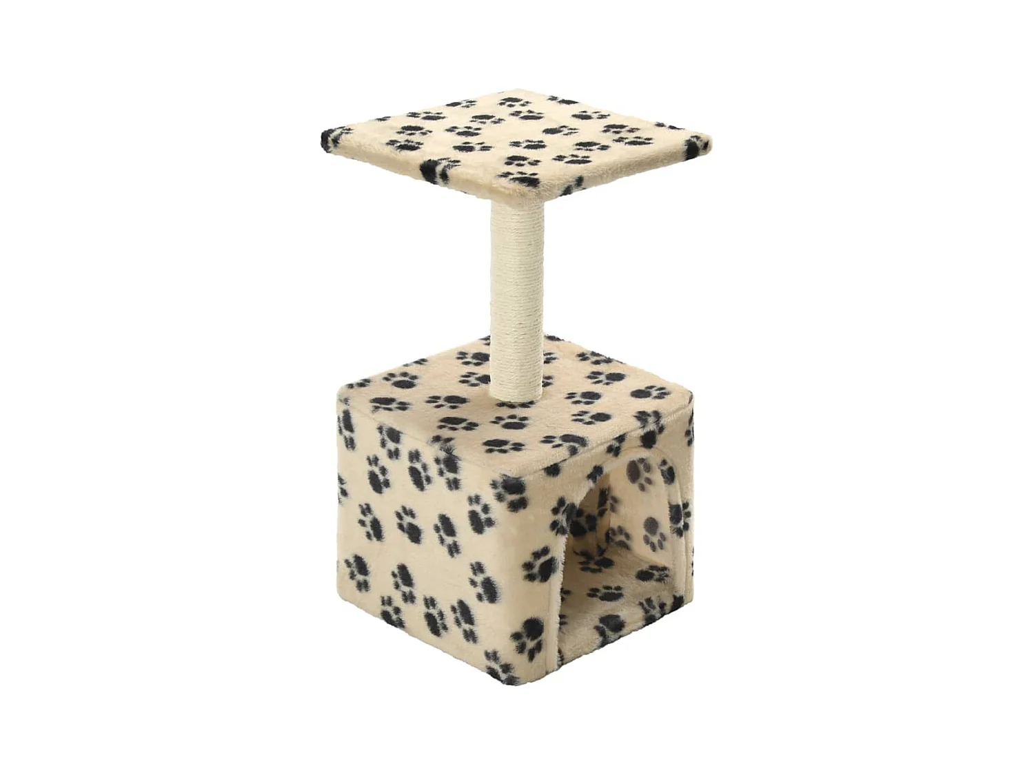 Sara Teresa  Arbre à chat avec griffoirs en sisal 55 cm Beige Motif de pattes