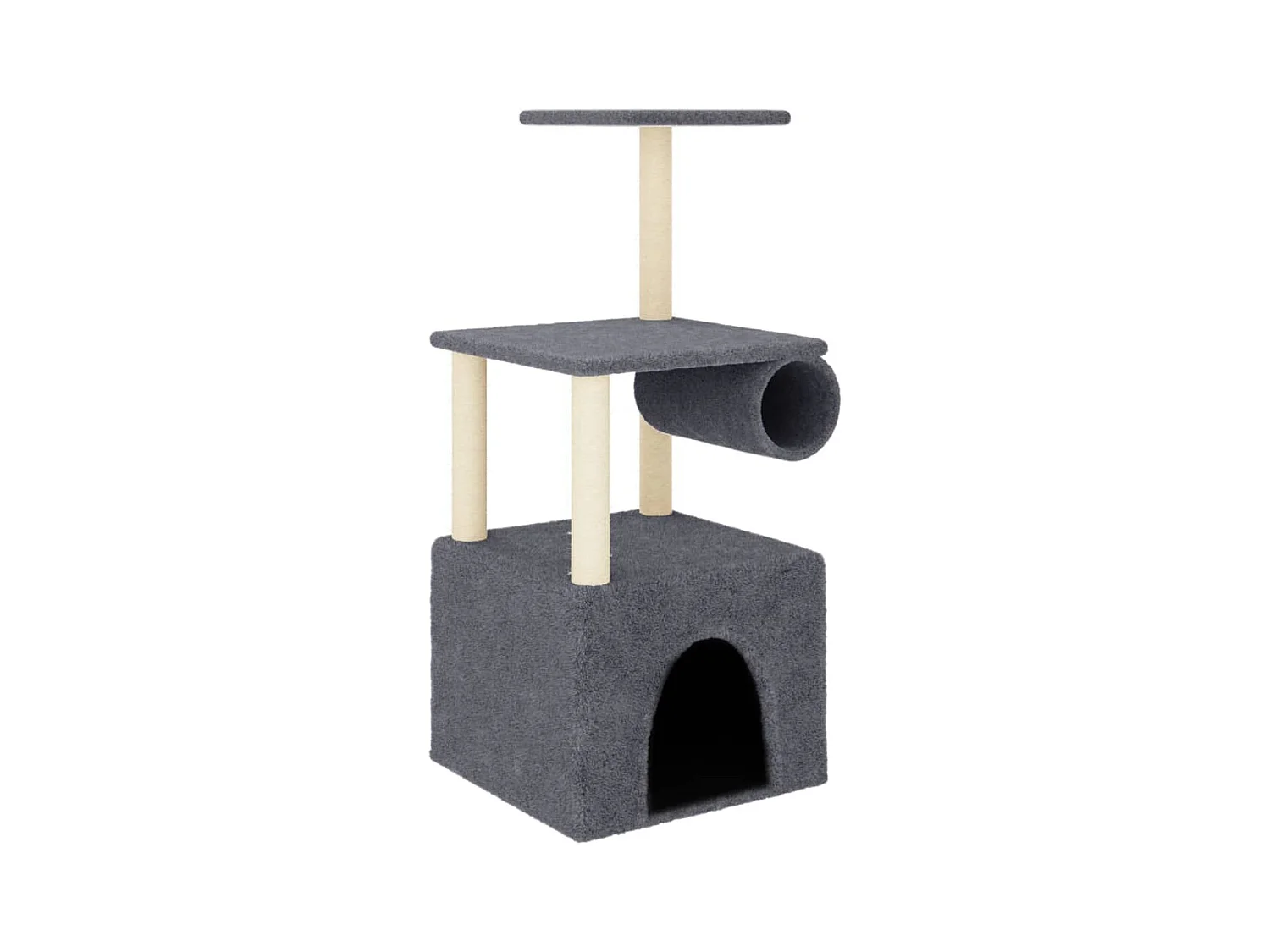 Tromsø  Rascador para gatos con postes de sisal gris oscuro 109,5 cm