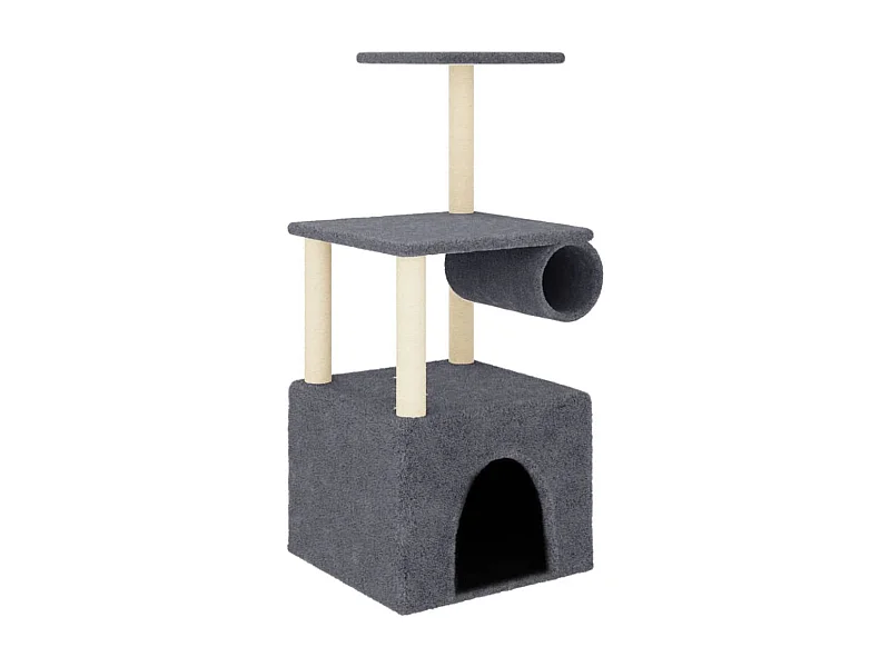 Tromsø  Rascador para gatos con postes de sisal gris oscuro 109,5 cm