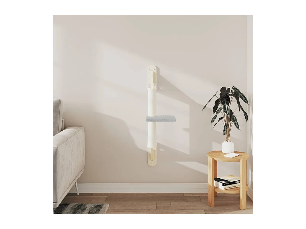 Prolenta Premium -  Arbre à chat mural avec griffoir gris clair 85,5 cm