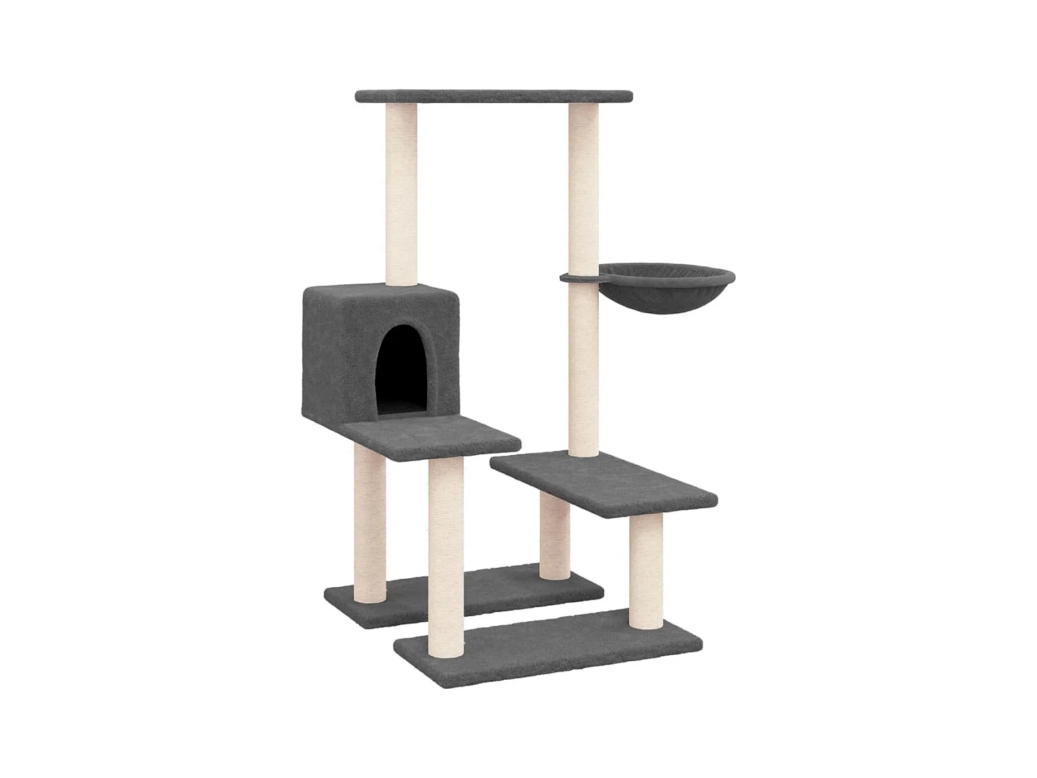 Voorburg  Arbre à chat avec griffoirs en sisal Gris foncé 94,5 cm