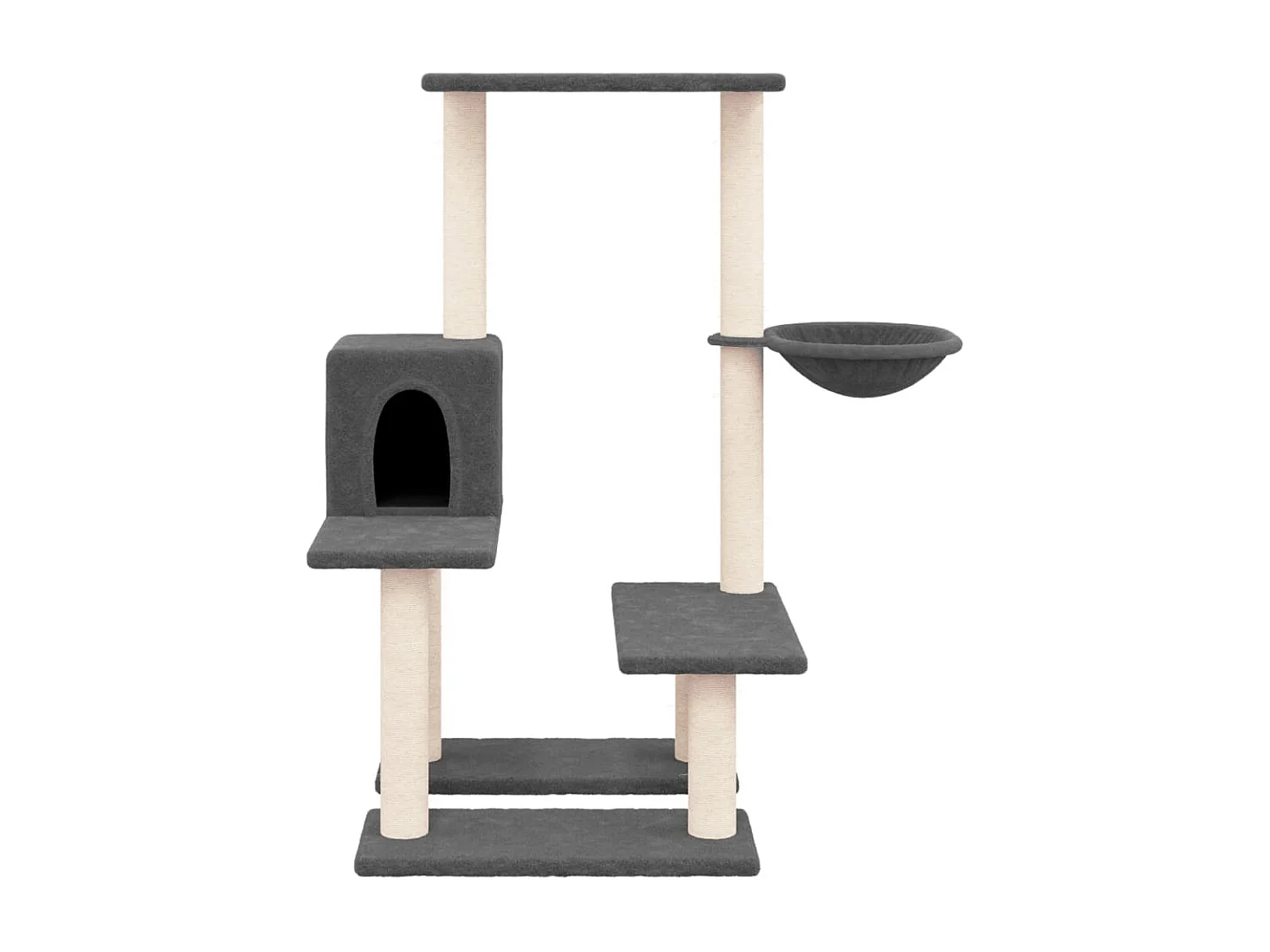 Voorburg  Arbre à chat avec griffoirs en sisal Gris foncé 94,5 cm