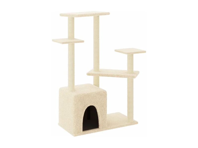 Eirisse  Rascador para gatos con postes de sisal color crema 107,5 cm