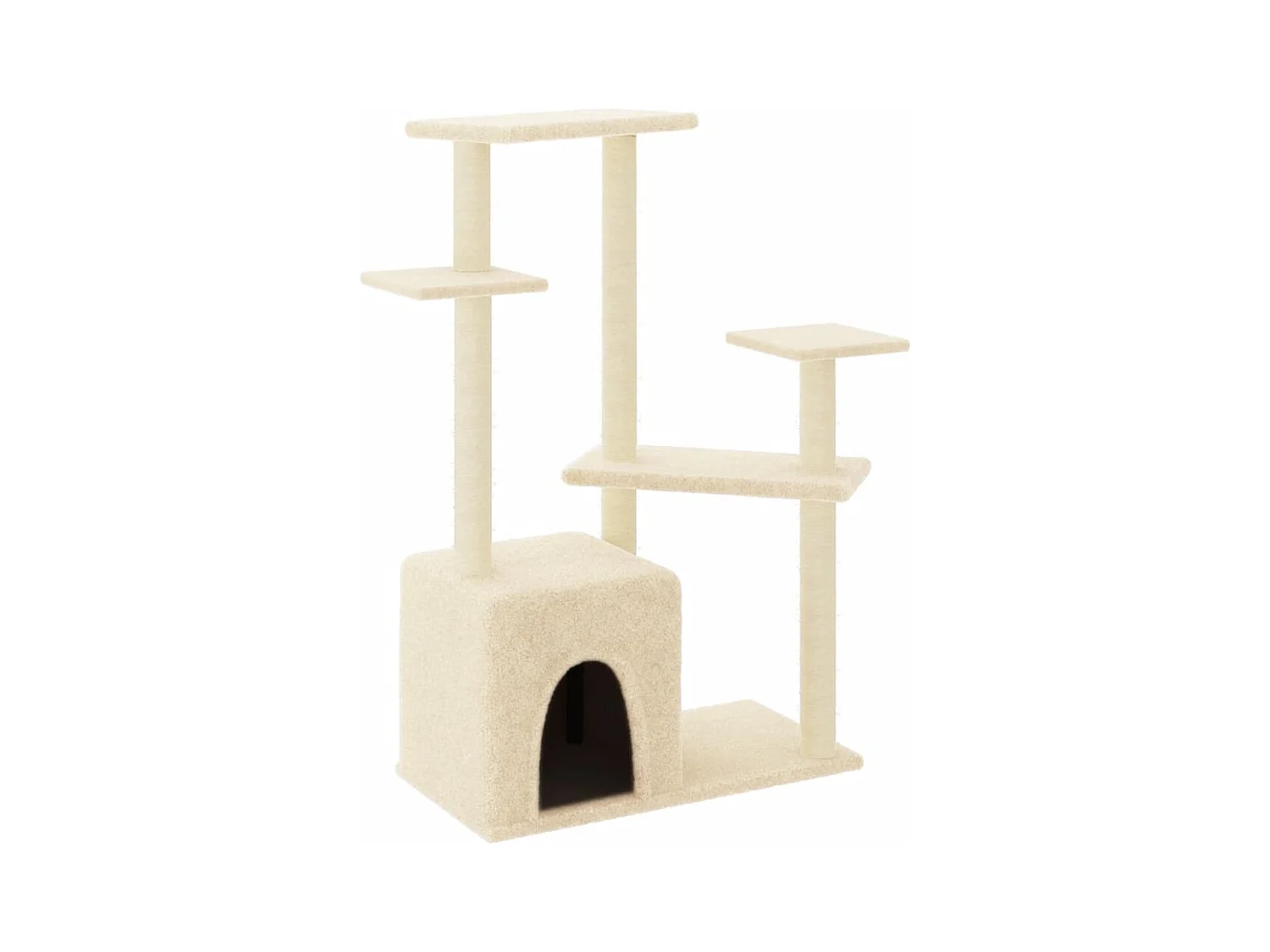 Eirisse  Kattenmeubel met sisal krabpalen 107,5 cm crèmekleurig